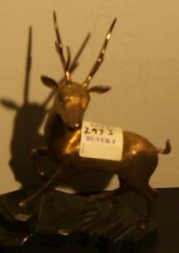 Hand made gold washed sterling silver deer titled "Alert to Danger" No. 146 of 560
