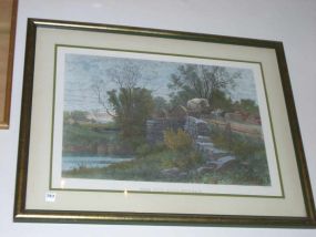 "The Old Mill Stream" Picture of Wagon Crossing Bridge