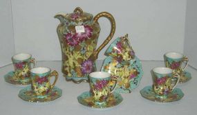 Nippon chocolate pot with 6 cups & saucers