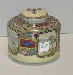 Nippon 6" round humidor with panels & trees