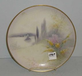 Hand Painted Pickard Plate Titled "Autumn" Hand Painted by E. Challinor w/Gold Pickard Stamp