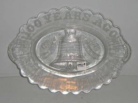 Early American Pattern Glass, Commemorative Plate 1776-1876 Declaration of Independence