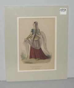 Matted Print "Vornehme Indierin XV Jahrhundert"