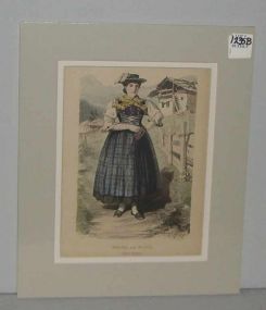 Matted Print "Madchen Aus Seefeld, Ober-Baiern"