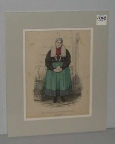 Matted Print "Bauernmadchen Aus Neuland Bei Neisse, Schlesien"
