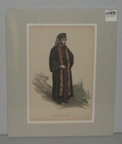Matted Print "Armenischer Priester". Priest with Fur Trimmed Coat