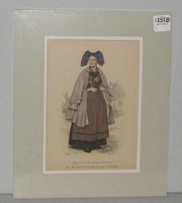 Matted Print "Bauerin In Werktags-Kleidung Aus Der Gegend Ettersberges, Thuringen"