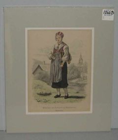 Matted Print "Madchen Aus Leksand In Dalekarlien, Schweden"