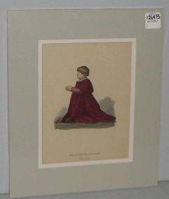 Matted Print "Italienische Kindertracht Um 1514". Child Praying