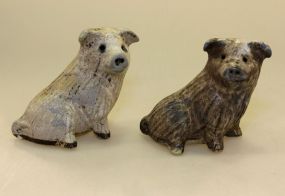 Two Signed Nutmeg McCarty Nutmeg Pigs