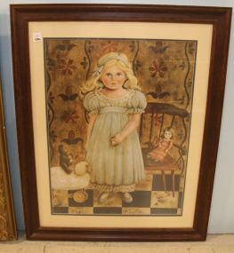 Print of Young Girl with Toys 