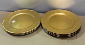 Eight Gold Plastic Chargers 