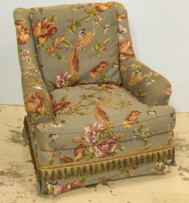 Upholstered Oriental Style Armchair 