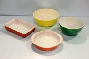 Colored Pyrex Mixing Bowls 