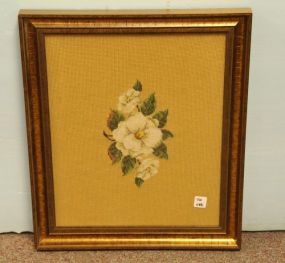 Framed Magnolia Needlepoint 