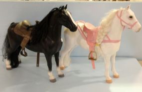 Two Large Plastic Horses