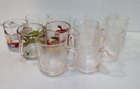Eight Glass Mugs & Three Cartoon Mugs 