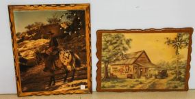 Two Wooden Vintage Wall Clocks