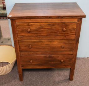 Walnut Three Drawer Chest 