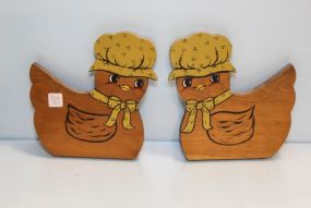Two Hen Plaques 