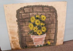 Flowers Painted on Board