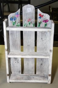 Painted Wood Hanging Shelf