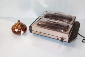Heated Serving Dish & Covered Wood Jar