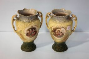 Pair of English Transfer Print Vases 