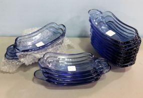 Fifteen Blue Depression Glass Banana Boats 