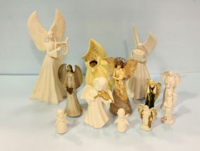 Group of Ten Angels & Lady Vase