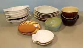 Ramekins, Glass Bowls & Two Pottery Pieces