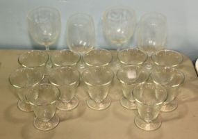 Set of Twelve Fruit Glasses & Four Other Glasses
