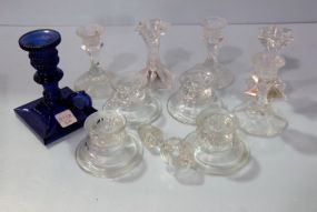 Ten Glass Candlesticks 