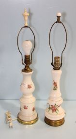 Pair of Bristol Glass Lamps 