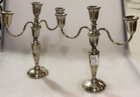 Pair Towle Sterling Three Arm Candlesticks