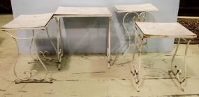 Four Wrought Iron Side Tables
