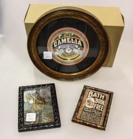 Round Oak Frame & Two Small Frames