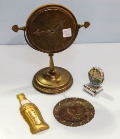 Brass Calendar, Small Coke Thermometer & Florida Calendar