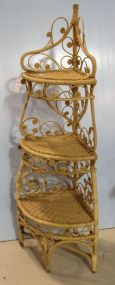 Wicker Corner Shelf