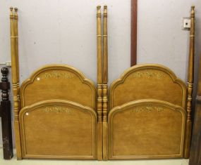 Pair of Pecan Poster Twin Beds