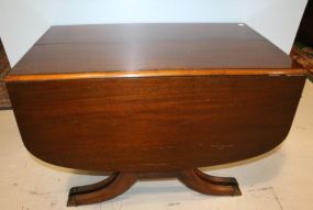 Mahogany Four Pedestal Drop leaf Table