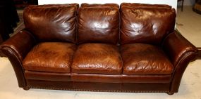 Three Cushion Leather Sofa