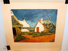 Four Vincent Van Gogh 1958 Lithograph Prints "Les Saintes-Maries White Houses"