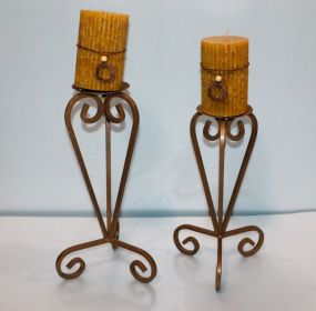 Pair Iron Candlesticks