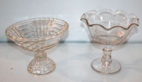 Two Vintage Glass Compotes