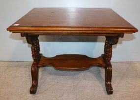 Oak Trestle Base Side Table