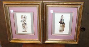 Pair of Framed Paper Dolls