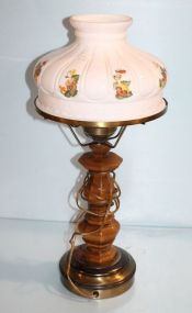 Table Lamp with Painted Floral Shade