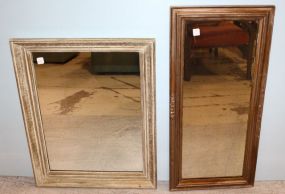 Gold Highlighted Wood Mirror & Mirror