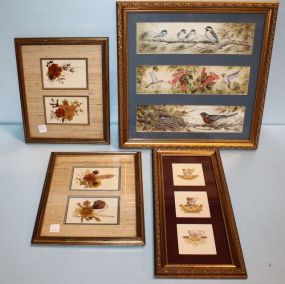 Print of Teacups, Dried Flowers & Birds